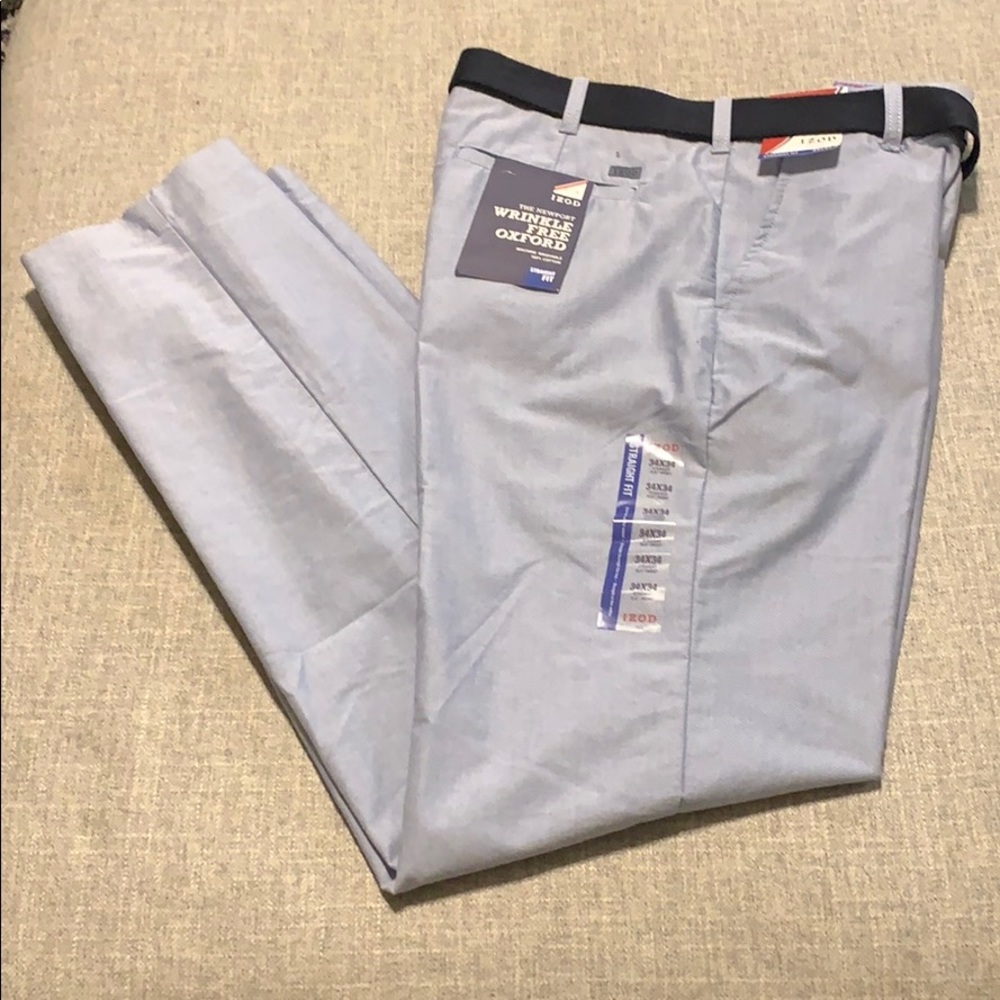 Izod Mazarine Blue 34x34 Oxford Pants